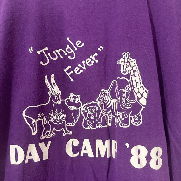 Vintage 1988 Jungle Fever Day Camp Tee Shirt Small - Picture 2 of 4